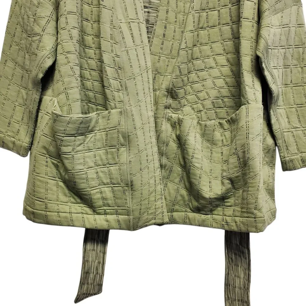 NIKE Yoga Therma-FIT Luxe Jacquard Robe Womens Medium Green Lounge DQ6320-386